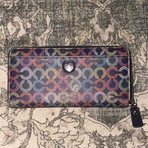 Coach Multicolor Circle Pattern Wallet